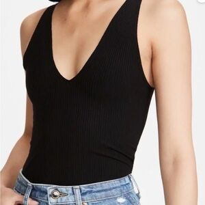 Reformation V Neck Ribbed Tank Top